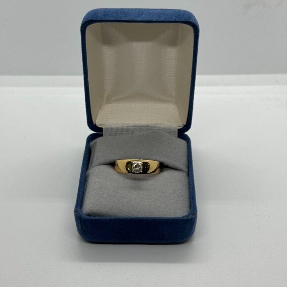 .25 ct tw Diamond Ring Round 14K Yellow Gold Band size 7 - Picture 2 of 8